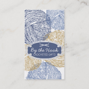 手描きの曖昧なヤーンの球のかぎ針編みホック 名刺