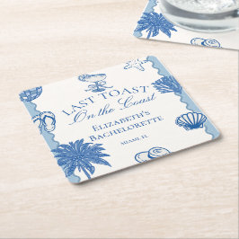 手描きの最後の海岸の乾杯 バチェロレッテ スクエアペーパーコースター