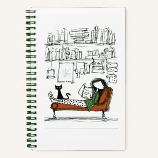 手描きの本好きのための静かな読書の午後 | ノートブック