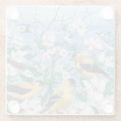 手描きの本物の芸術作品、新作バードコレクション ガラスコースター (裏面)