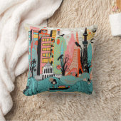 手描きの東京日本 クッション (ブランケット)