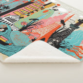 手描きの東京日本 シェルパブランケット (3/4)