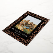 手描きの松のフレーム ホイル ハoliday フォトカード 箔シーズンカード (回転した状態)