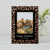 手描きの松のフレーム ホイル ハoliday フォトカード 箔シーズンカード (立ち正面)