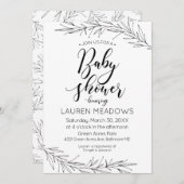 手描きの枝のベビーシャワー招待状 招待状 (正面/裏面)