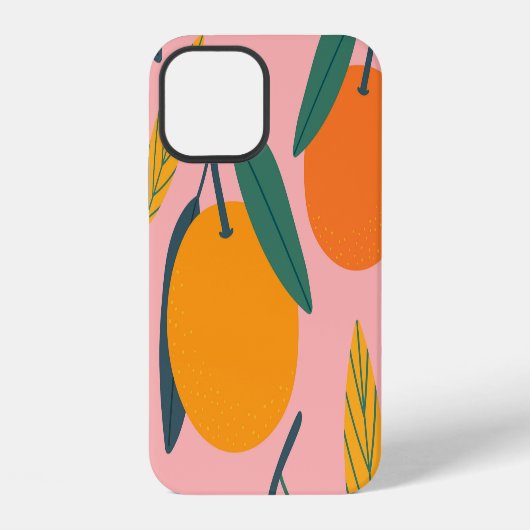 手描きの柑橘類、シームレスなみかん模様。 iPhoneケース (裏面)
