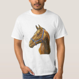 手描きの栗毛の馬 Tシャツ