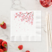 手描きの桜の枝 縁ありランチョンナプキン (インサイチュ)