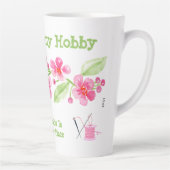 手描きの桜の花のニードルポイント グラニー カフェラテマグ (右)