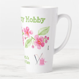 手描きの桜の花のニードルポイント グラニー カフェラテマグ