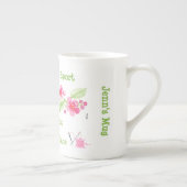 手描きの桜の花の趣味スポーツニードルポイント ボーンチャイナマグカップ (右)