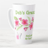 手描きの桜の花 グラニー ニードルポイント カフェラテマグ (左アングル)