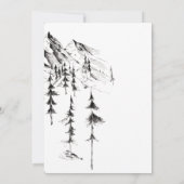 手描きの森と山のデスティネーションウェディング セーブザデート (裏面)