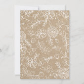 手描きの植物が飾られた素朴なクラフト紙 | ベビーシャワー 招待状 (裏面)