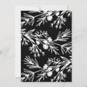 手描きの植物の葉 Save the Date 招待状 (裏面)