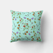 手描きの植物画が可愛いWhimsy Bloom Floral クッション (裏面)