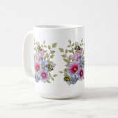 手描きの植物画 フラワー&ビーチャー コーヒーマグカップ (正面左)