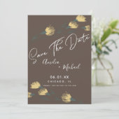 手描きの植物風のワイルドフラワー Save the Date (スタンド正面)