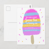 手描きの楽しいアイスクリームパーティー絵画風  誕生日 ポストカード (正面/裏面)
