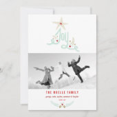 手描きの楽しいカリグラフィー植物写真 ラスティックスタイル シーズンカード (正面)