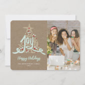 手描きの楽しいカリグラフィー植物写真(ラスティックスタイル) シーズンカード (正面)