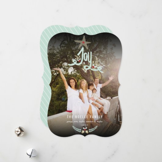 手描きの楽しいカリグラフィー植物写真 ラスティックスタイル シーズンカード (正面/裏面インサイチュ)