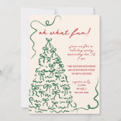 手描きの楽しいクリスマスパーティー招待状 シーズンカード (正面)