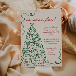 手描きの楽しいクリスマスパーティー招待状 シーズンカード