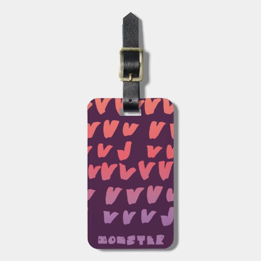 手描きの模様 ラゲッジタグ (正面縦)