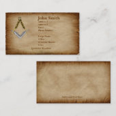 手描きの正方形&コンパスパーチメント 名刺 (正面/裏面)