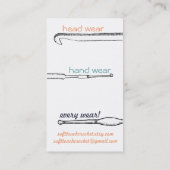 手描きの歪んだヤーンのかせのかせのかぎ針編みホック 名刺 (裏面)