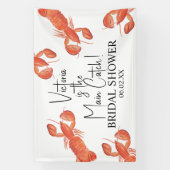 手描きの水彩タカアシガニ メインキャッチ ブライダルシャワー 横断幕 (縦)