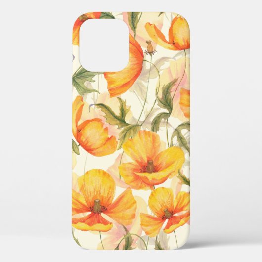 手描きの水彩フローラの継ぎ目なしパターン Case-Mate iPhoneケース (裏面)