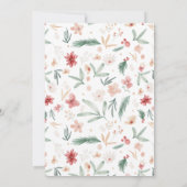 手描きの水彩植物のクリスマスパーティー 招待状 (裏面)