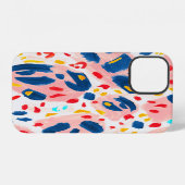 手描きの水彩画によるヒョウ柄 iPhoneケース (裏面横)