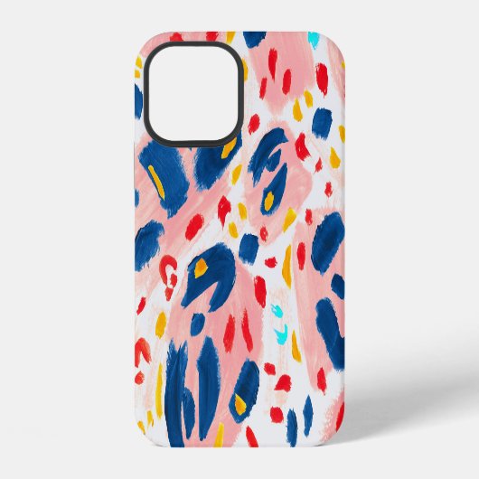 手描きの水彩画によるヒョウ柄 iPhoneケース (裏面)