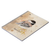 手描きの水彩画のシジュウカラの鳥 ノートブック (左側)