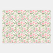 手描きの水彩画のバラ ラッピングペーパーシート (正面)