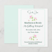 手描きの水彩画のバラ SAVE THE DATE セーブザデート (正面/裏面)