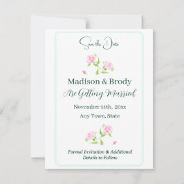 手描きの水彩画のバラ SAVE THE DATE セーブザデート