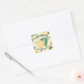 手描きの水彩画のレモン ハンドメイド スクエアシール (封筒)
