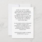 手描きの水彩画を施したシンプルな葬儀の案内カード 招待状 (裏面)