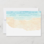 手描きの水彩画ビーチウェディングレセプション 招待状 (裏面)