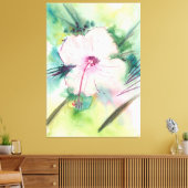 手描きの水彩画 ベリーズのハイビスカスの花 キャンバスプリント (インサイチュ (リビング))