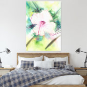 手描きの水彩画 ベリーズのハイビスカスの花 キャンバスプリント (インサイチュ (寝室))