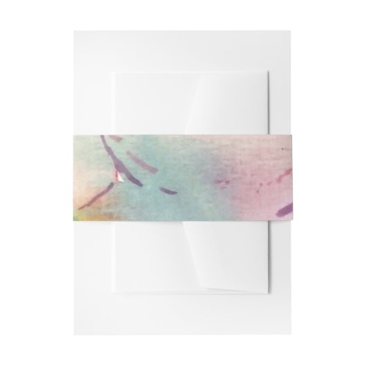 手描きの水彩画 ベリーズのハイビスカス 招待状ベリーバンド (正面例)