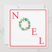 手描きの水彩画 ホリデー リース クリスマス NOEL (正面)