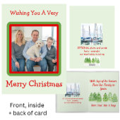 手描きの水彩画 雪の降る冬の木々の写真 シーズンカード