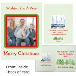 手描きの水彩画 雪の降る冬の木々の写真 シーズンカード