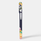 手描きの水彩花のモノグラム iPhone 16 ケース Case-Mate iPhoneケース (裏面 / 左)